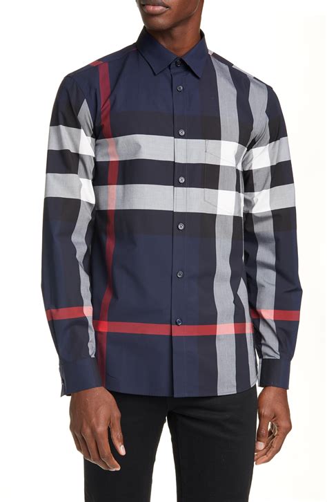 mens blue burberry shirt